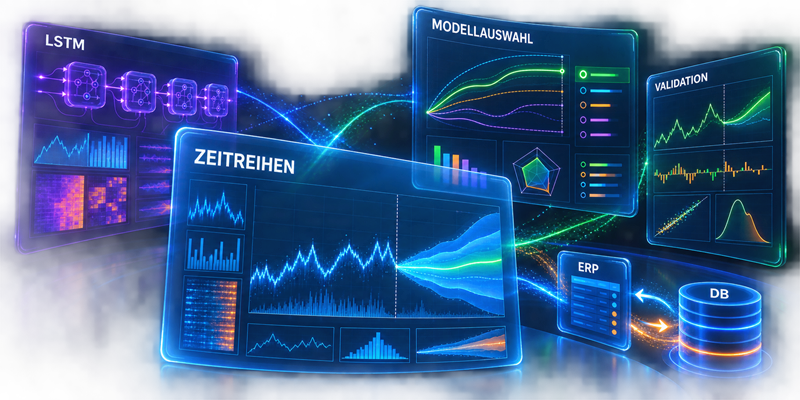 Zeitreihenanalyse mit LSTM-Modellen, Modellauswahl, Validation und synchronisierten ERP- und Datenbanksystemen